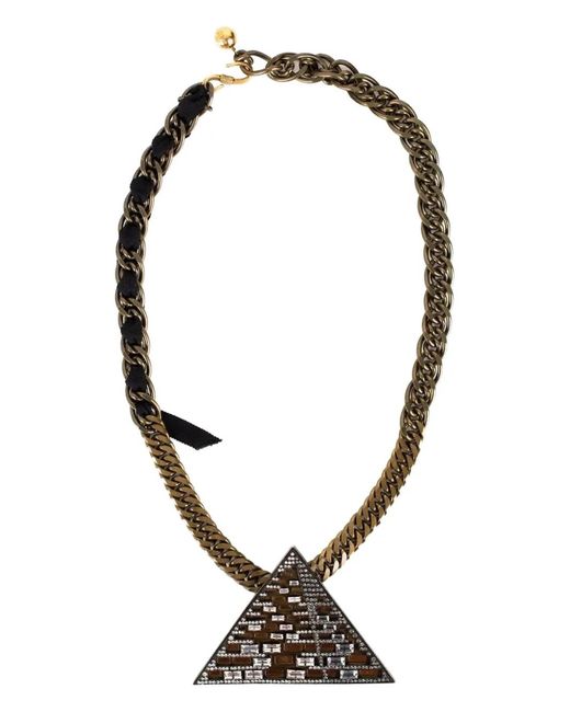 Lanvin Metallic Luxor Pyramid Necklace