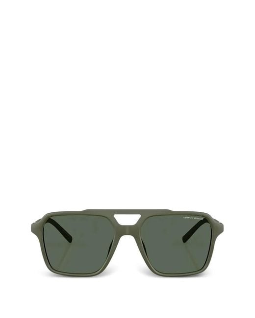 ARMANI EXCHANGE Green Double-Bridge Sunglasses for men