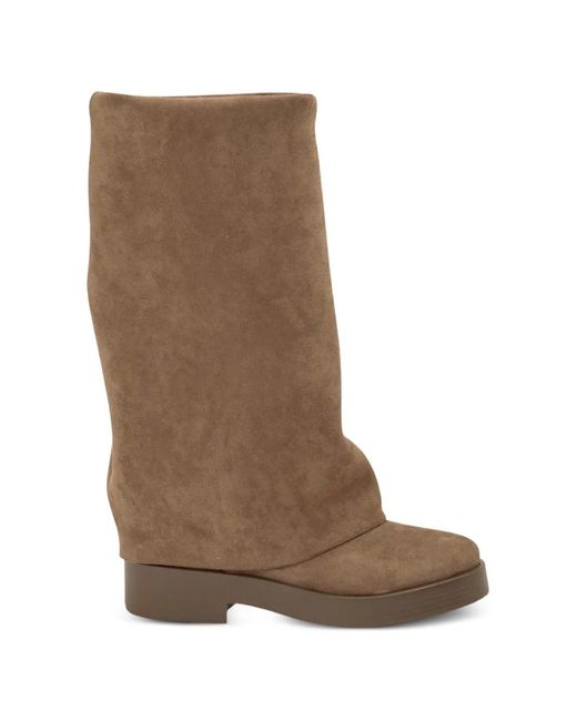 Casadei Brown Platform Heeled Boots
