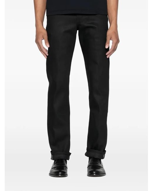 Naked & Famous Black Weird Guy Cobra Stretch-Selvedge Denim Jeans for men