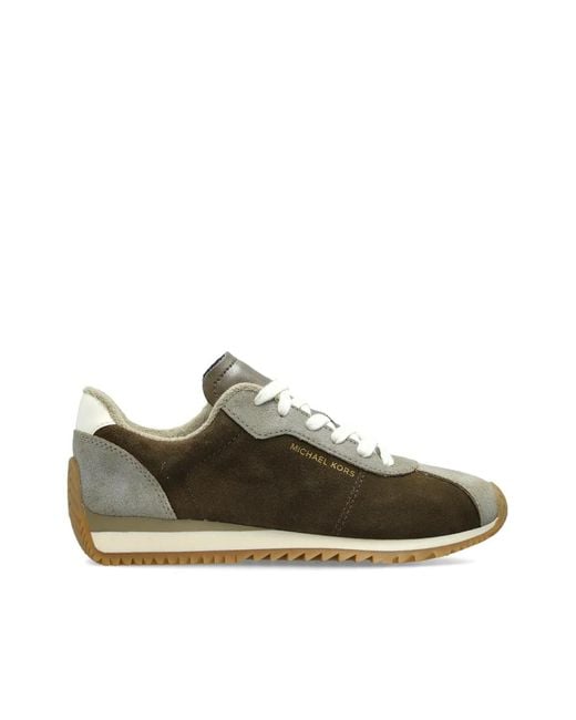 MICHAEL Michael Kors Green Rhodes Panelled Leather Sneakers