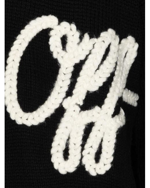 Off-White c/o Virgil Abloh Black Logo-Embroidered Crew-Neck Sweater for men