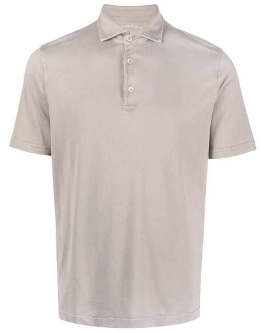 Fedeli Plain Cotton Polo Shirt in White for Men | Lyst