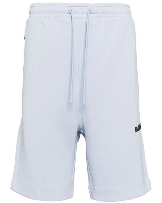 Boss Blue Logo-Embroidered Drawstring Shorts for men