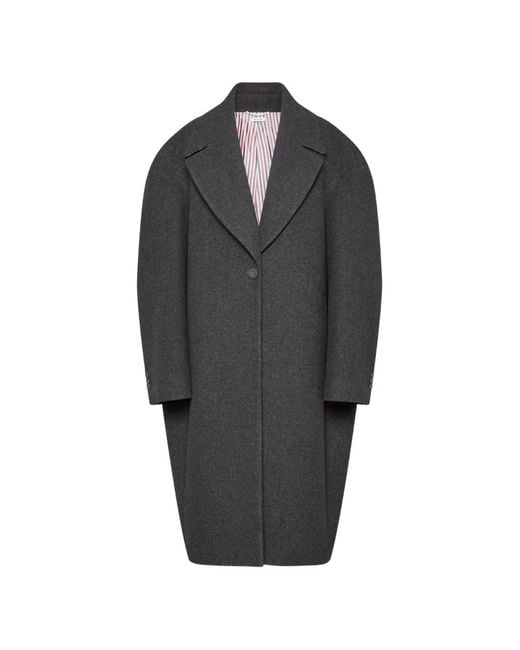 Thom Browne レディース ブルー メルトン コクーンコートの通販はau