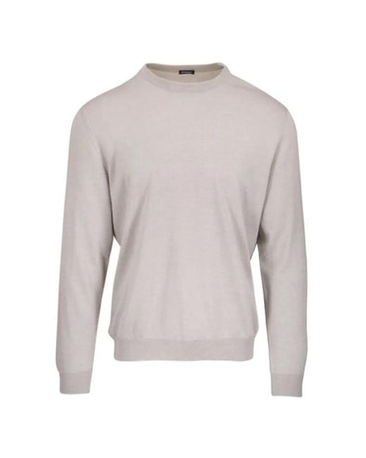 Kiton White Cashmere Sweater for men