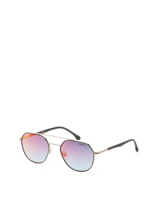 Carrera White Geometric-Frame Double-Bridge Sunglasses