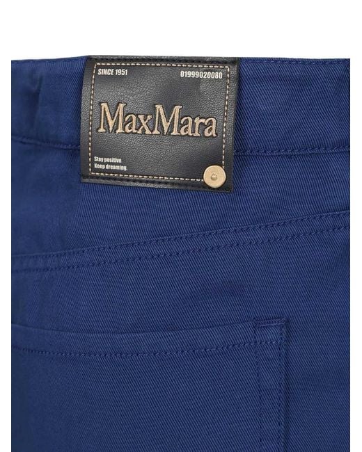 Max Mara Blue Buttoned Drill Trousers