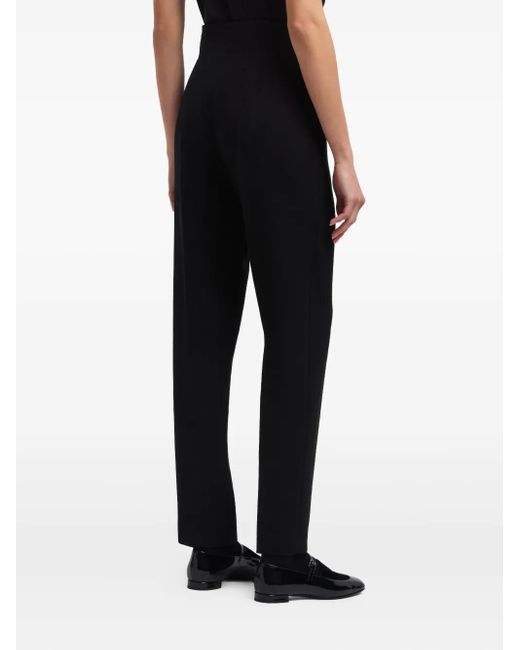 Emporio Armani Black Hose Aus Fließendem Crêpe Mit Baumrindeneffekt