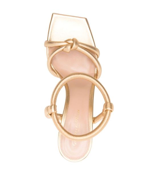 Gianvito Rossi Natural 60mm Metallic Leather Sandals