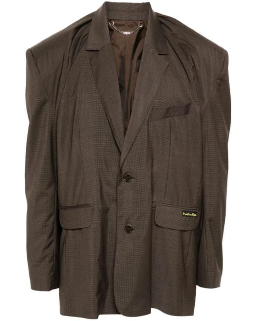 Martine Rose Brown Logo-Patch Blazer for men