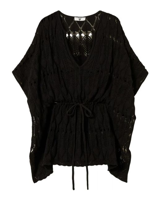 Twinset Black Gehäkelter Kaftan
