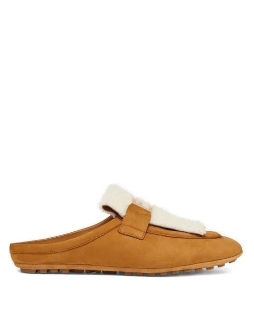 Fendi Brown Leather Flat Sandals