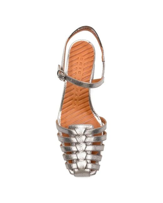 Chie Mihara White Sandales Voku À Design Métallisé