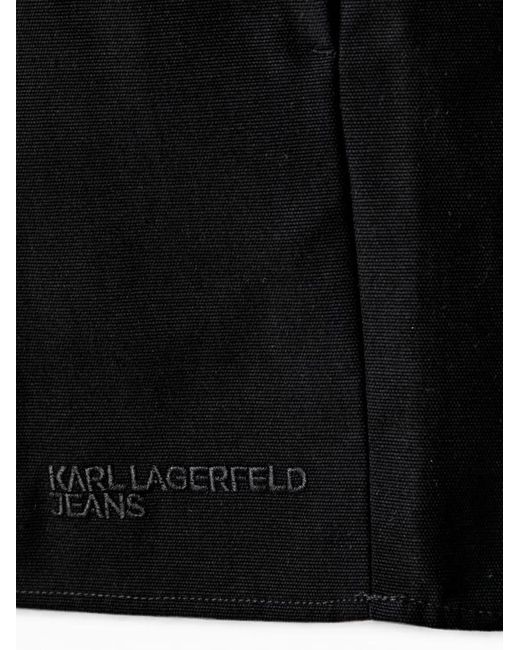 Karl Lagerfeld Black Minijupe À Logo Brodé Et Coupe À Superposition