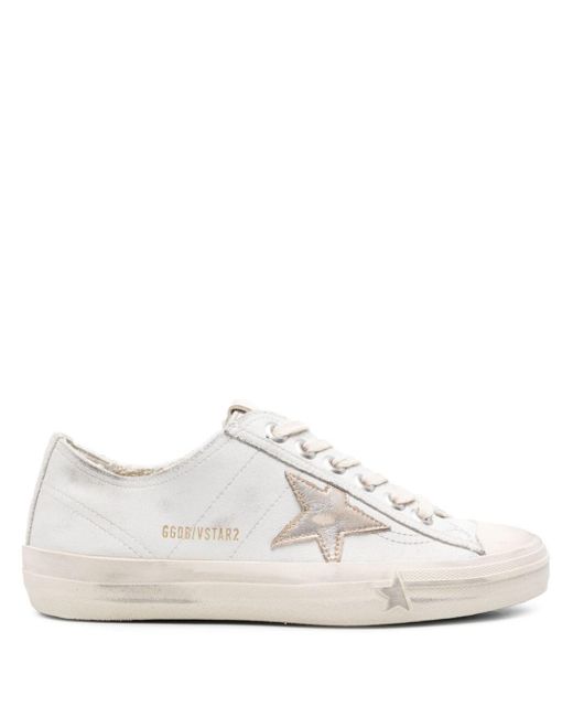 Golden Goose Deluxe Brand White V-star 2 Leather Sneakers