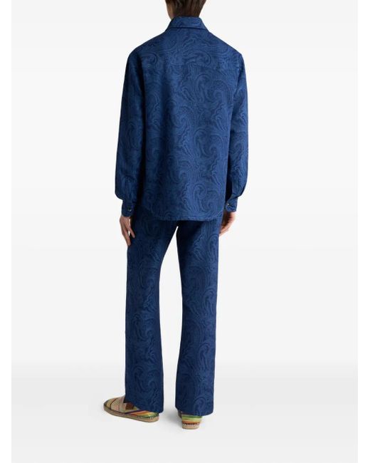 Etro Blue Denim Shirt for men