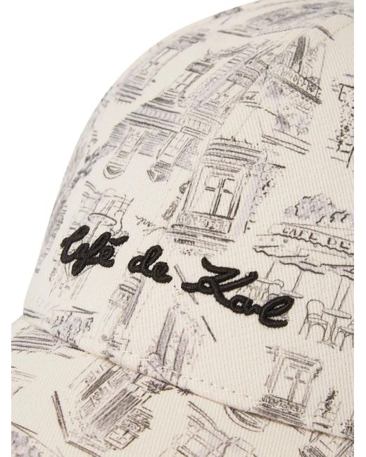 Karl Lagerfeld X Jorge Parra プリント キャップ White