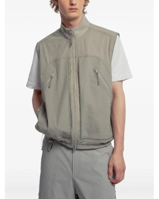 Spoonyard Gray Zip-Up Funnel-Neck Vest