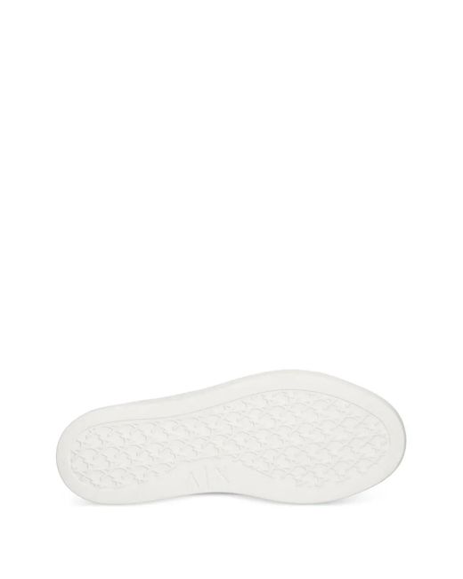 ARMANI EXCHANGE White Logo-Embossed Flatform Sneakers