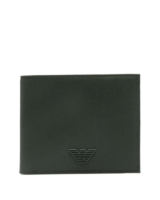 Emporio Armani Black Logo.Appliqué Wallet for men