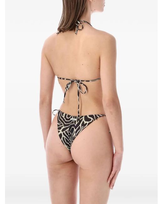 MATINEÉ Metallic Kate Zebra-Print Triangle Bikini