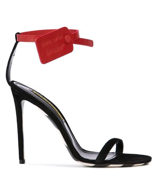 Off-White c/o Virgil Abloh Ankle Tag Sandal Pumps in Black | Lyst