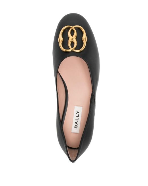 Bally Black Gerry Leather Ballerina Shoes
