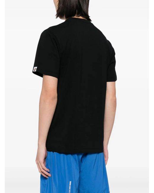 A Bathing Ape Black Graphic Print T-Shirt for men