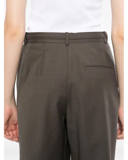 JNBY Gray Textured Wool-Blend Shorts