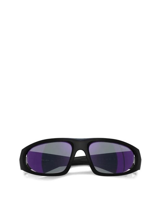 Prada Black Linea Rossa Geometric-Frame Sunglasses for men