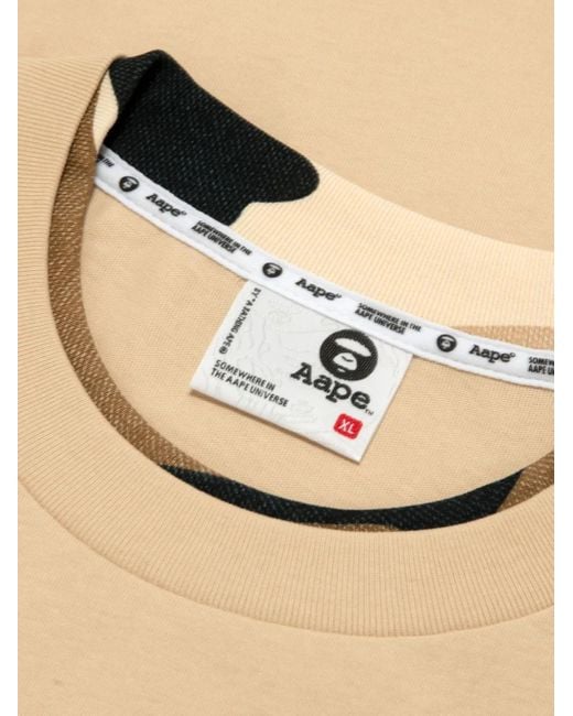 Aape By A Bathing Ape Natural Camouflage-Panel T-Shirt for men