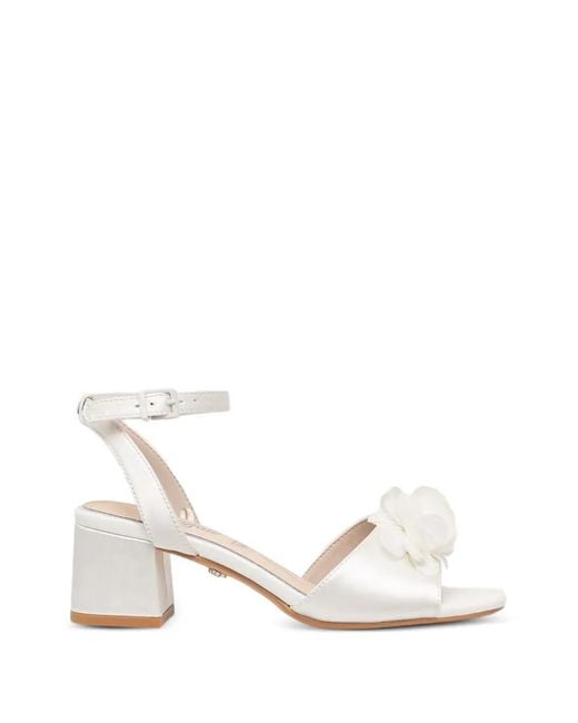 Buffalo White Lucy Rose Buckle-Fastening Heeled Sandals