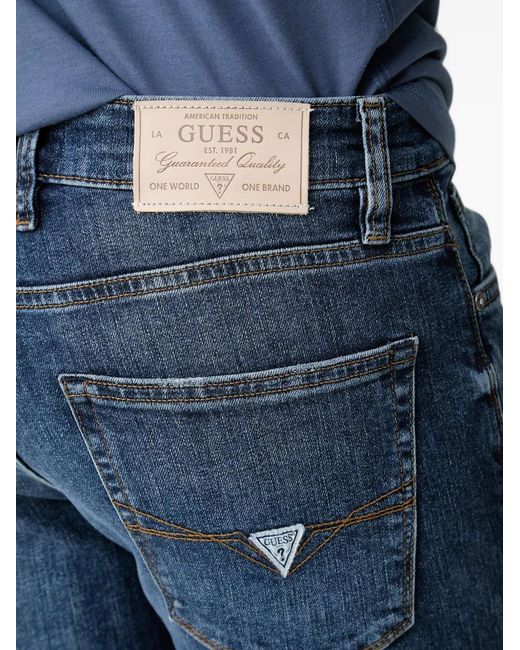 Guess Blue Faded Whiskered Jeans for men