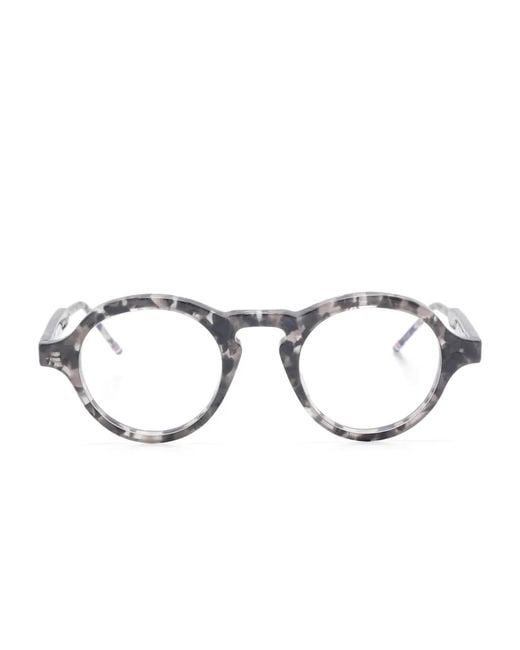 Thom Browne Gray Round-Frame Glasses