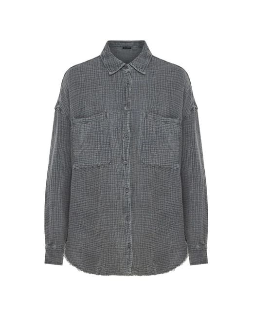 Dirty Laundry Gray Chest-Pocket Shirt