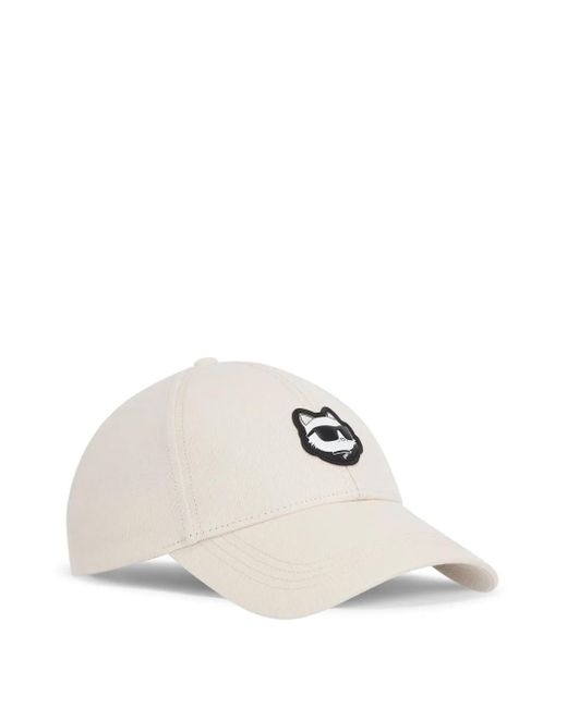Karl Lagerfeld White Ikon Choupette Patch Cap