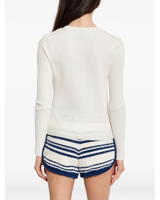 Perfect Moment White Henley-Neck Top