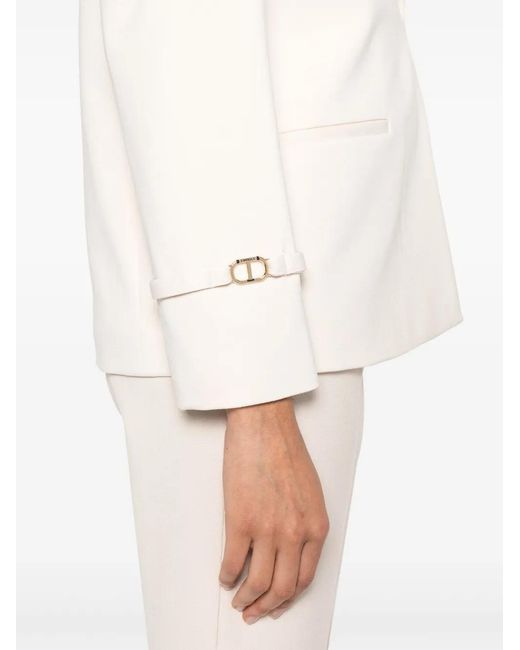 Twinset Natural Strap-Detail Blazer