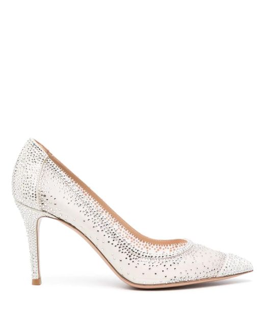 Gianvito Rossi White Praline Nude 85Mm Pumps For