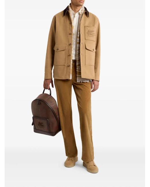 Etro Natural Straight-Leg Corduroy Trousers for men