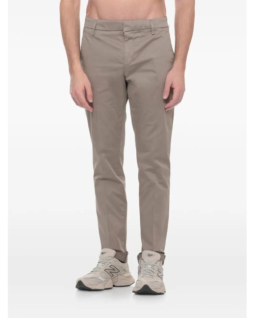 Dondup Gray Cuffed Chinos for men