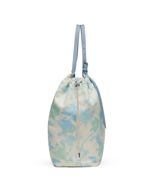 Maison Margiela Blue Drawstring Bag Shopping Medium