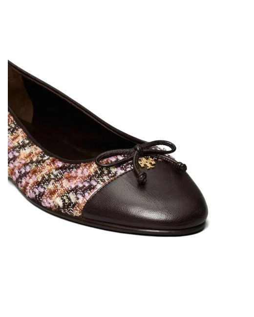 Tory Burch コントラストトゥ フラットシューズ Brown