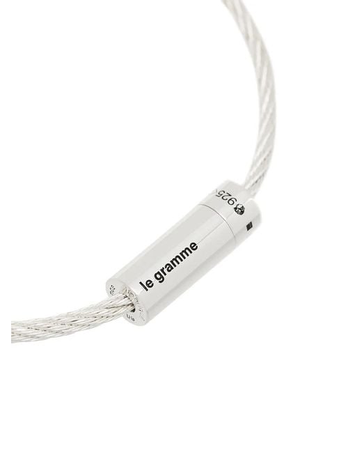 Le Gramme White Le 9G Polished Cable Bracelet