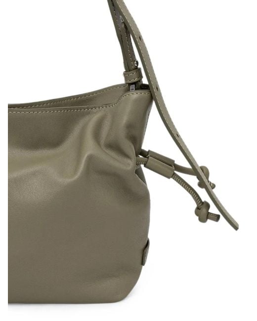 Marc O' Polo Green Small Simona Drawstring-Fastening Leather Cross Body Bag