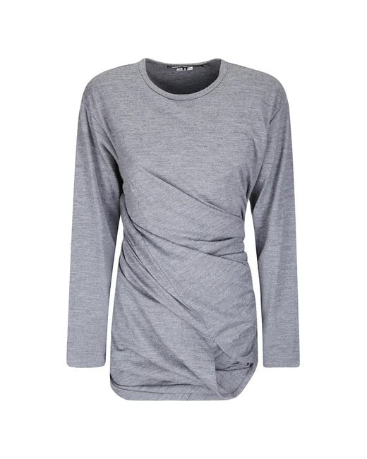 Junya Watanabe Gray Draped Long-Sleeve T-Shirt