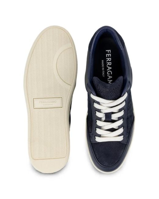 Ferragamo Black Low-Top Sneakers With Signature for men