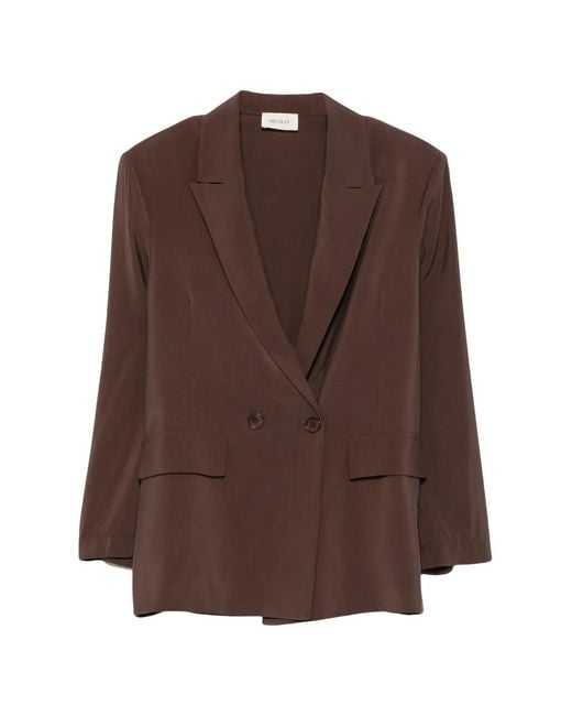 ViCOLO Brown Double-Breasted Blazer