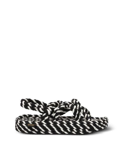Bohonomad White Bodrum Rope-Detail Sandals